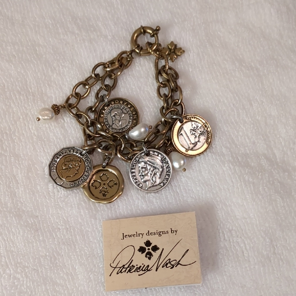 Patricia Nash Gold and Silver Charm Bracelet